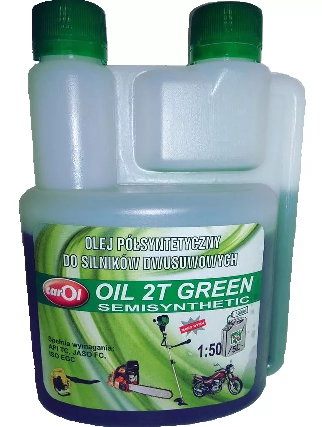 Olej półsyntetyczny do silników dwusuwowych   OIL 2T GREEN , 500 ml''Caroil''