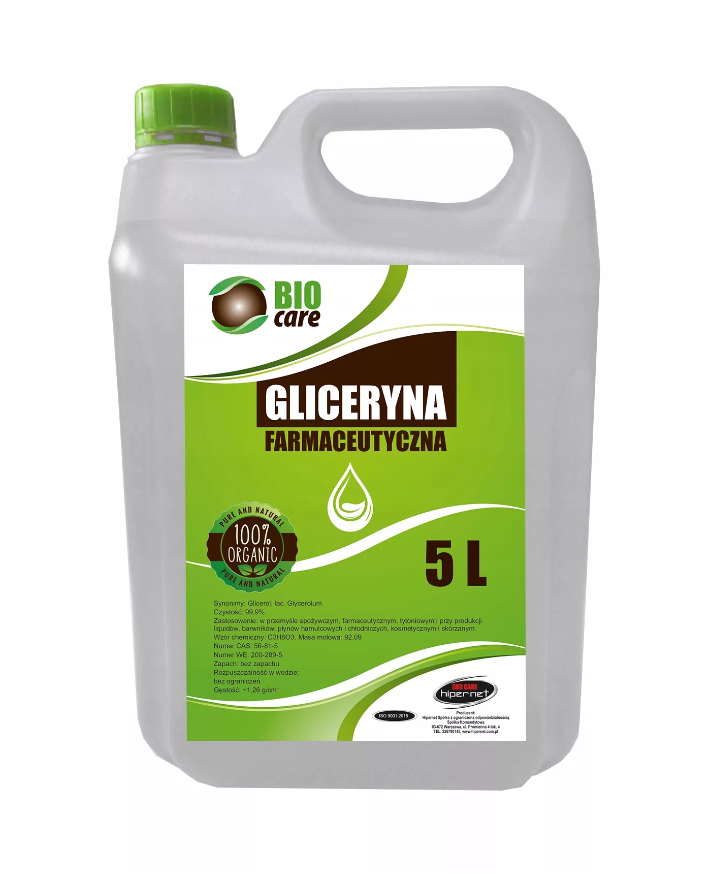 Gliceryna Roślinna Farmaceutyczna CZYSTA 5KG 99,5%